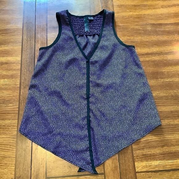 PETTICOAT ALLEY Purple Lightweight Button Up Sleeveless Blouse Size Small - Picture 3 of 6